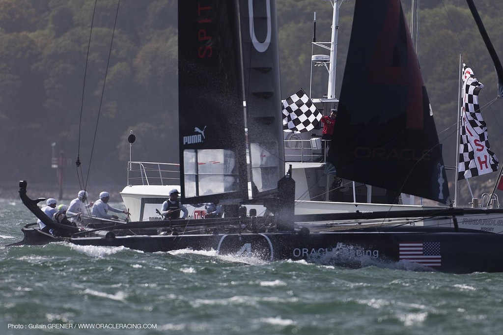 Oracle Racing in action - America’s Cup World Series Plymouth 2011 © Guilain Grenier Oracle Team USA http://www.oracleteamusamedia.com/
